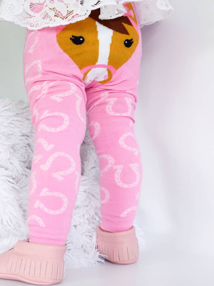 Pink Horse Leggings - Western Toddler and Baby Clothing for wholesale by Doodle Pants