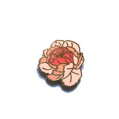 Pink Peony Enamel Pin for wholesale by Lady No Brow