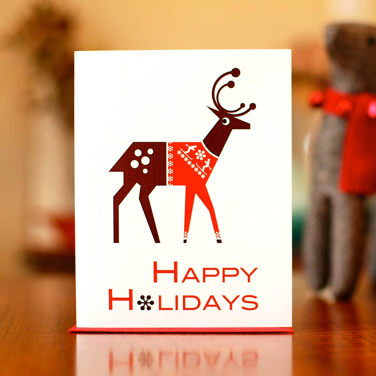 MAN vs. GEORGE DESIGN - Wholesale Season's Greetings Card - Reindeer In People Sweater Holiday Card1