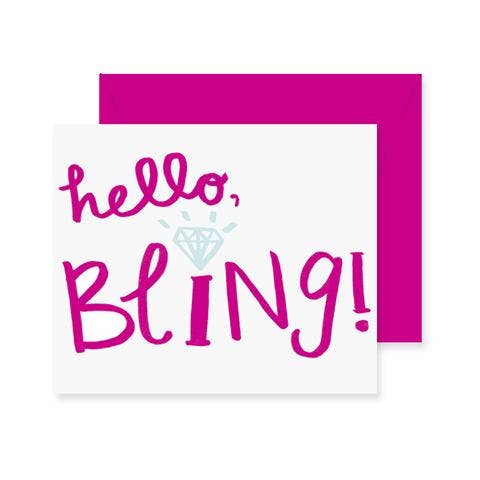 Hello Bling Greeting Card for wholesale by Fresh Out of Ink