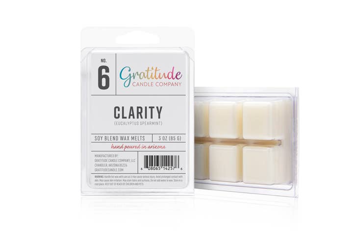 3 oz. Clarity (Eucalyptus & Spearmint) Wax Melt for wholesale by Gratitude Candle Company, LLC
