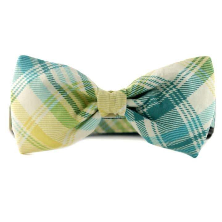 Sophisticated Pup - Wholesale Pet Collar - Dog - Garden Plaid Bow Tie Dog Collar XSmall