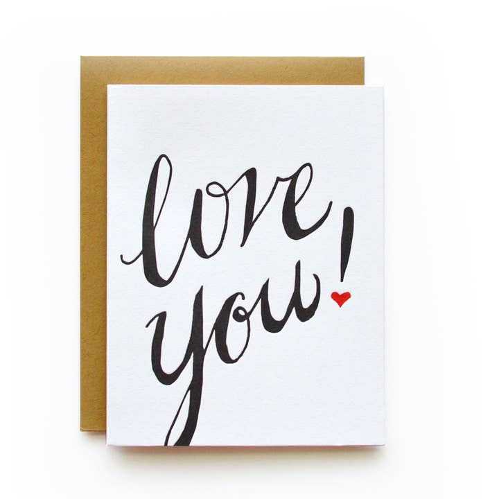 Love You! | Letterpress Greeting Card for wholesale by Wild Ink Press