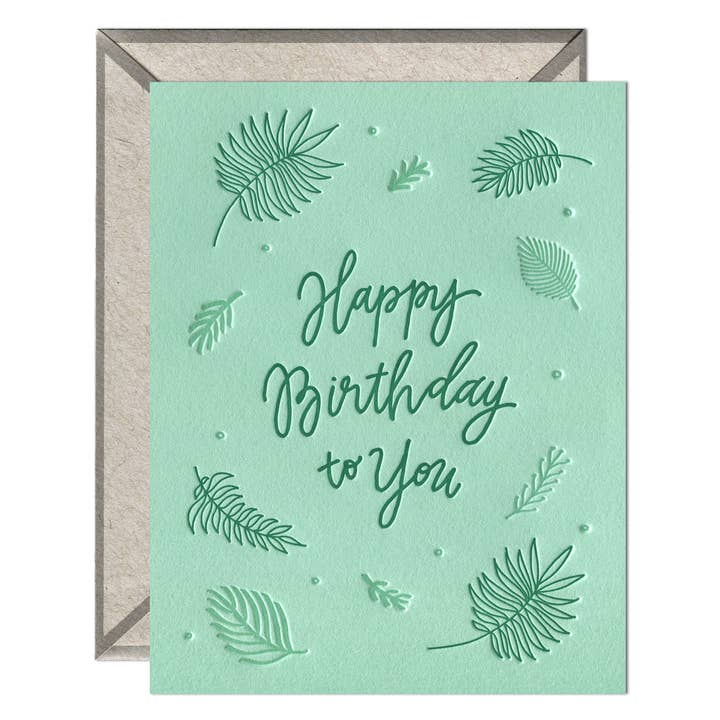 Birthday Ferns - Tarjeta de cumpleaños para venta al por mayor de INK MEETS PAPER