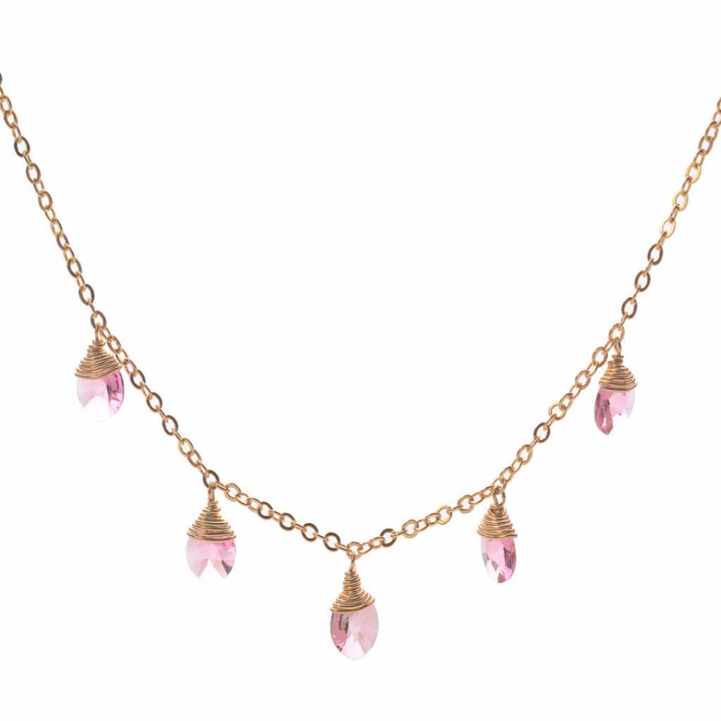 Less is More - Wholesale Charm/Dangle Bracelet - Rose Swarovski Confetti Bracelet (Gold or Silver)0