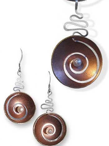 Hypnotic Set - Kupfer mit Perle für den Großhandel von LeDanse Limited Edition Jewelry