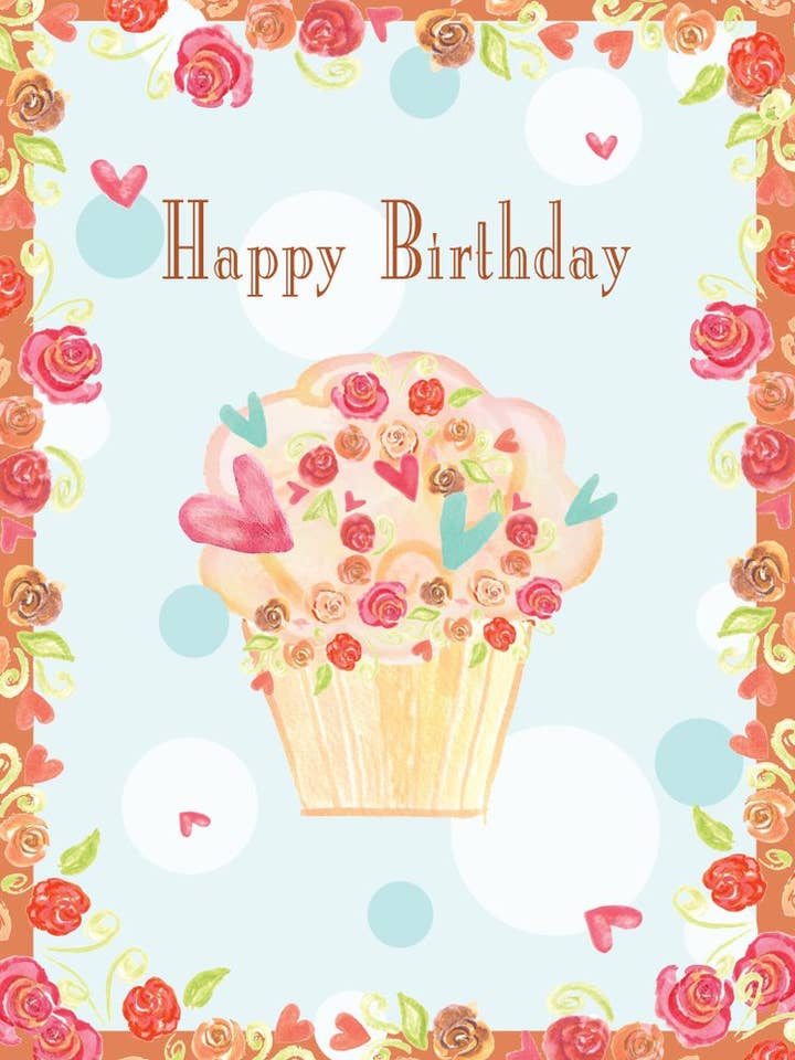 Tarjeta de cumpleaños con diseño de cupcake para venta al por mayor de Dreams After All