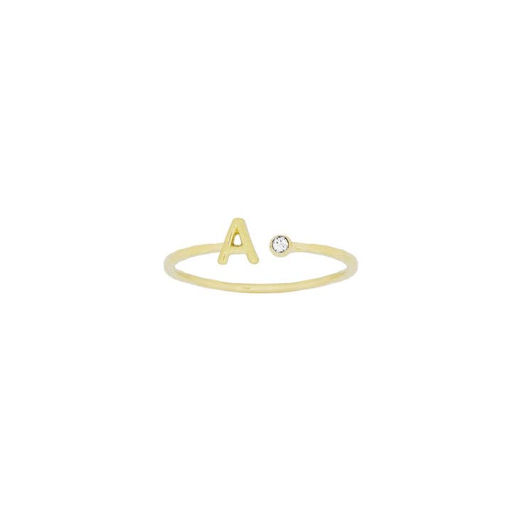 18K Gold Plated, Size 6 Initial Ring for wholesale by Katie Dean