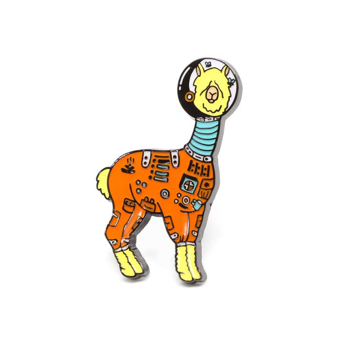 Space Llama Enamel Pin for wholesale by Compoco