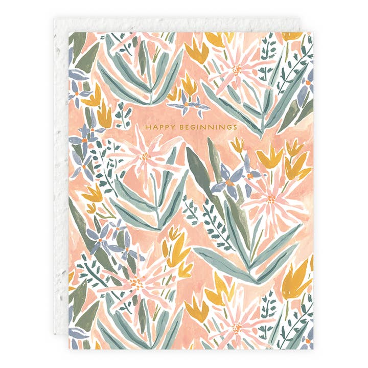 Seedlings - Wholesale Wedding Card - Happy Beginnings, Wedding/Engagement Card