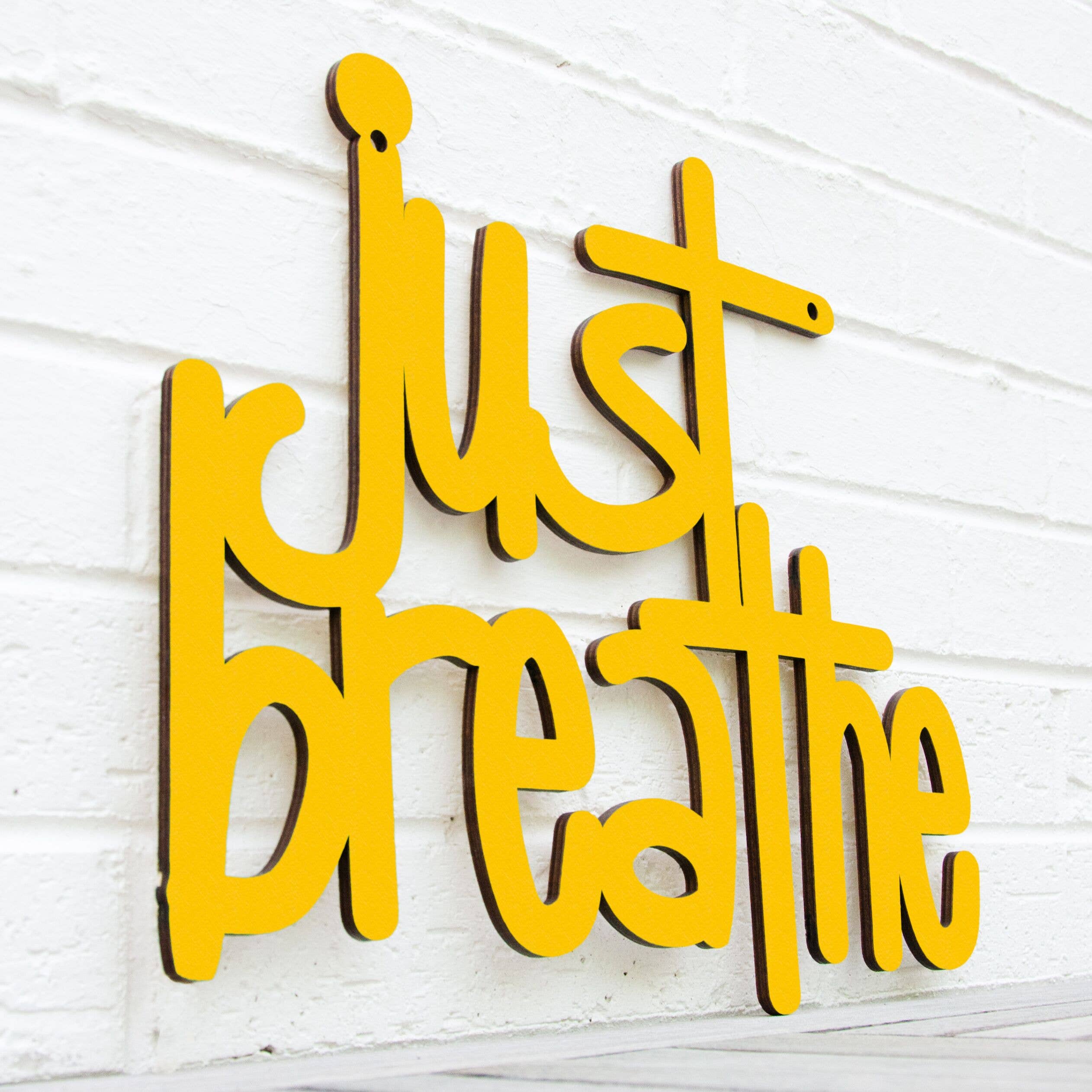 Spunky Fluff - Wholesale Wall Sign - Just Breathe, Inspirational Wood Wall Art Sign0