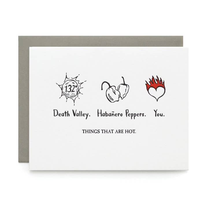 Things that are Hot | Love Greeting Card for wholesale by Wild Ink Press