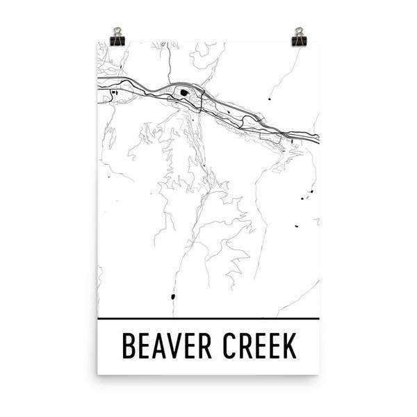Beaver Creek CO Street Map Poster 12" x 18" for wholesale by Modern Map Art