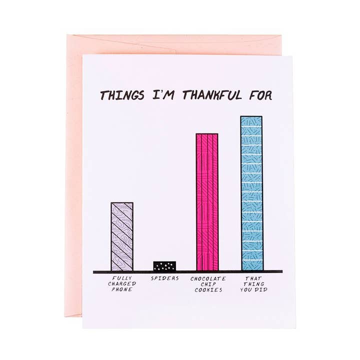 Bar Graph Thank You Card for wholesale by The Witty Gritty Paper Co.