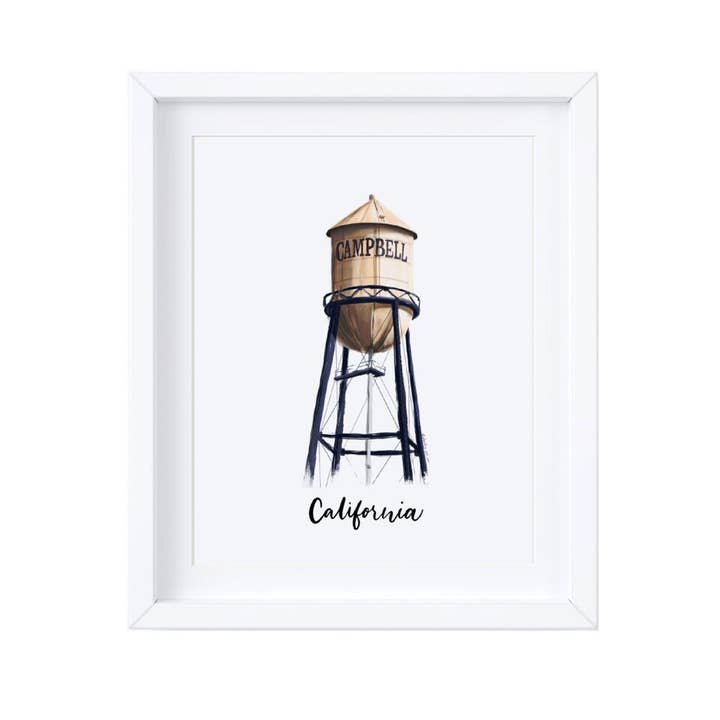 doodles.ink. - Wholesale Art Print - Campbell Water Tower Art Print