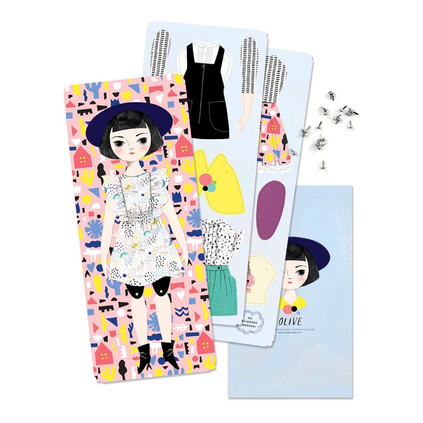Of Unusual Kind - Wholesale DIY Craft Kit - Kids - OLIVE PAPER DOLL KIT1