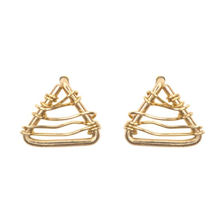 Whitney Woven Stud Earrings for wholesale by Applepear Handcrafted Jewelry