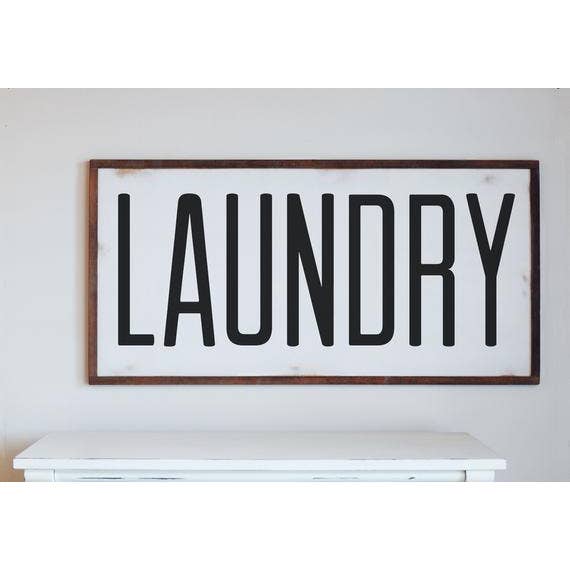 Targa in legno per lavanderia, 22,9 x 45,7 cm, orizzontale per la vendita all'ingrosso da parte di Willow and Blush Designs