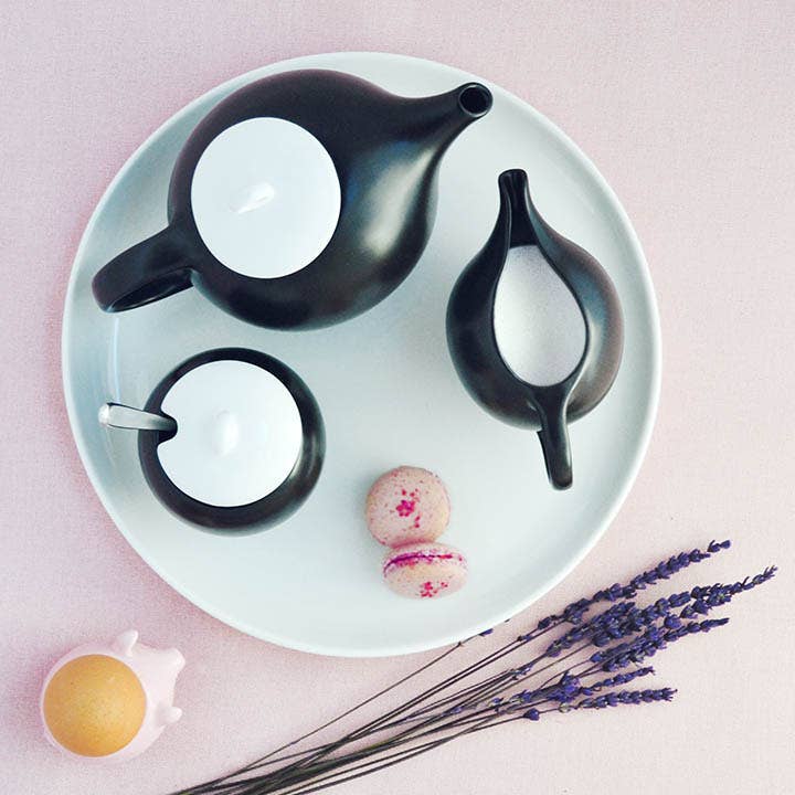 Eva Milk/Sugar - Black Stoneware for wholesale on Faire1