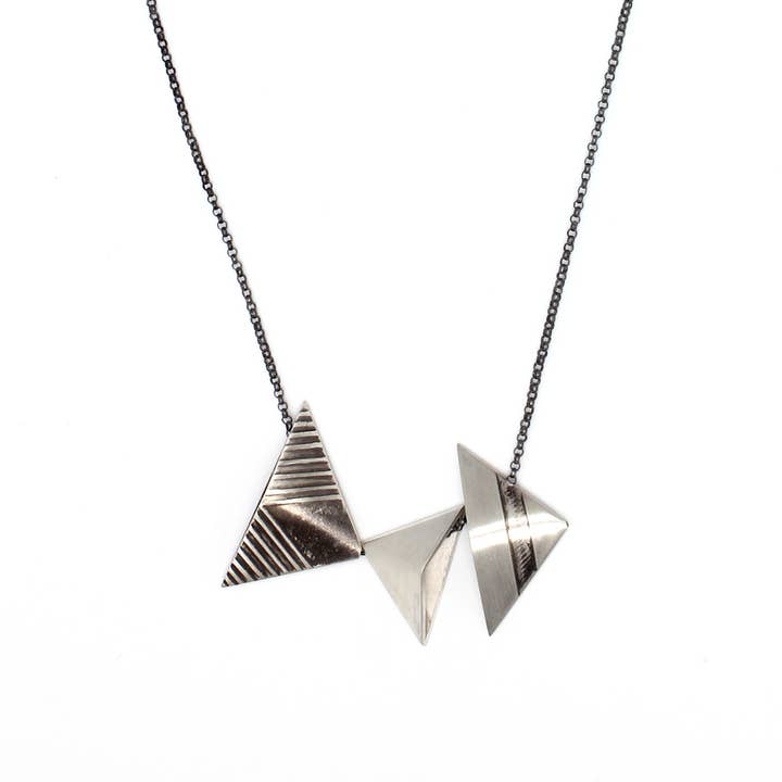 Tri Tri Necklace Silver for wholesale by Gina Rios Jewelry