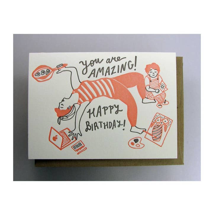 Wolf & Wren Press - Venta al por mayor Tarjetas de cumpleaños - Increíble mamá Bday