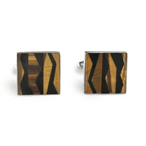 Square Tiger Stripe Inlay Cufflinks for wholesale by Great Falls Jewelry