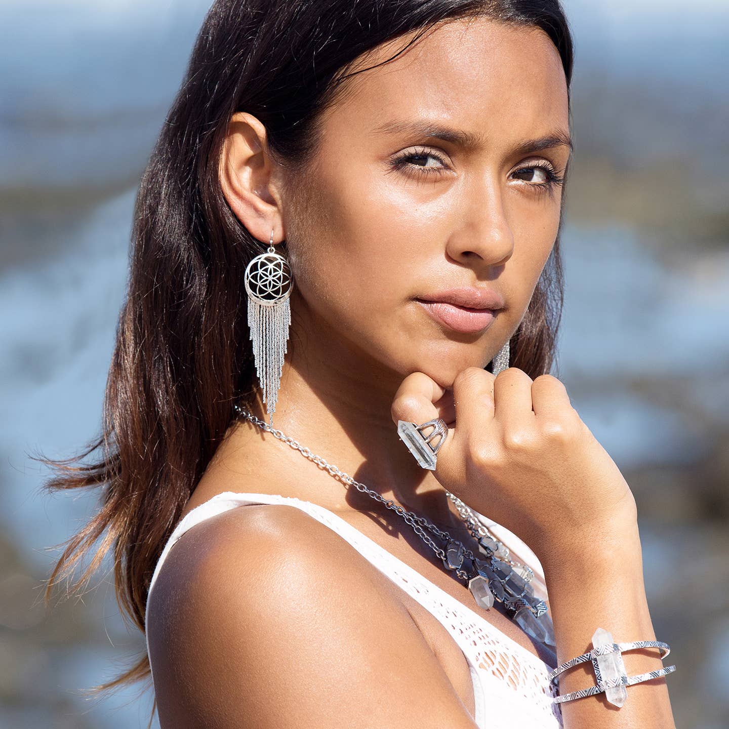 Hiouchi Jewels | Rose & Bolt Grateful Dead Jewelry - Wholesale Dangle Earrings - Dreamer Earring | Silver5