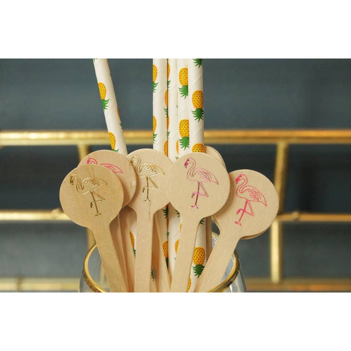 Flamingo Træ Drik Omrørere for engroshandel hos Tulle and Twig