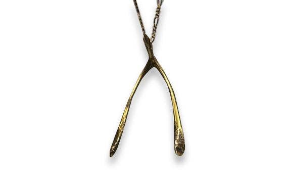 Moon Raven Designs - Wholesale Pendant/Charm Necklace - Large Wishbone Necklace - Bronze1