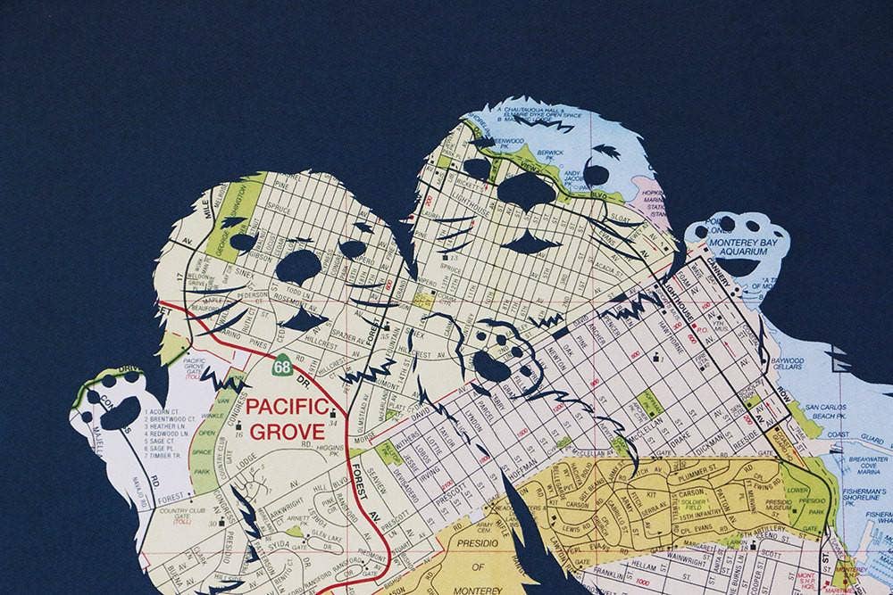 Granny Panty Designs - Wholesale Art Print - Hold My Hand Print - Monterey Map4