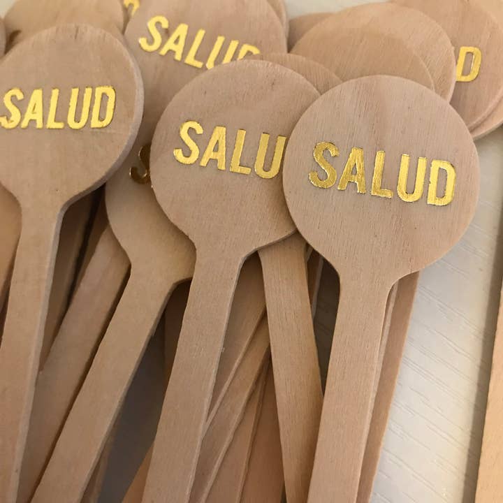 Tulle and Twig – wholesale Drink stirrer – Salud Wooden Drink Stirrers