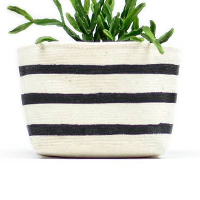 Black Stripe Canvas Planter—2.5" for wholesale by Gray Green Goods