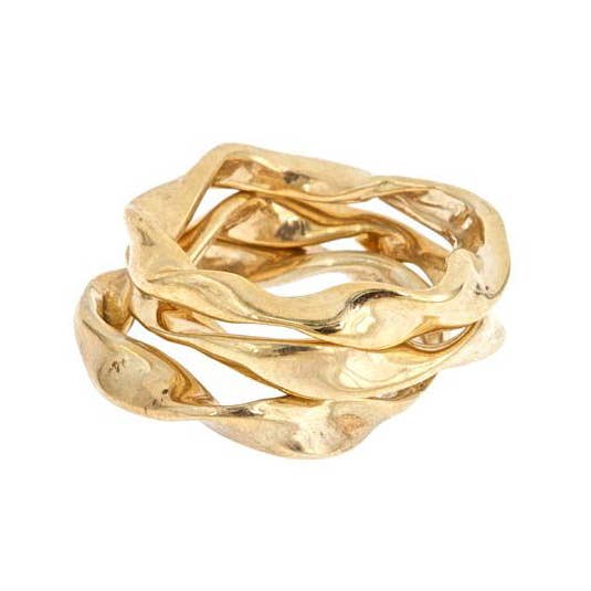 Alicia Marilyn Designs - Wholesale Band/Stacked Ring - Gold - Rope Stacked Rings0