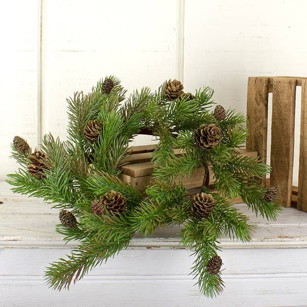 Honey and Me - Wholesale Wreath - Pine Candle Ring With Long Pinecones