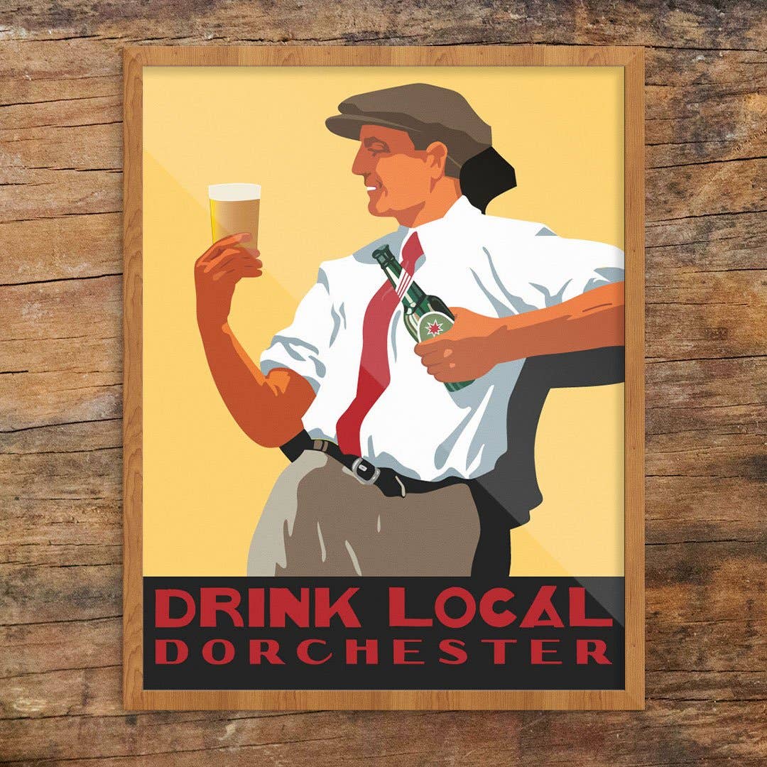 Fridgedoor - Wholesale Everyday Greeting Card - 5'' x 7'' Scally Cap Guy Drink Local Quincy Greeting Card0