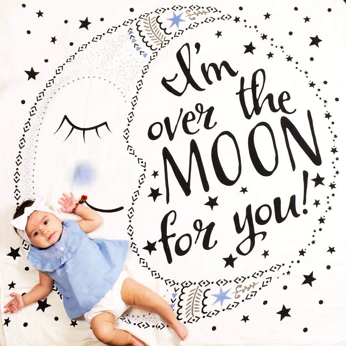 Lil Be - Wholesale Swaddle - Baby - Organic Swaddle I'm Over the Moon3