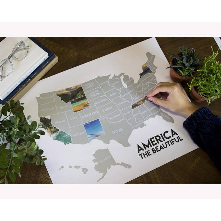 America The Beautiful - 50 States Scratch-Off Poster for wholesale by Cascadia Modern