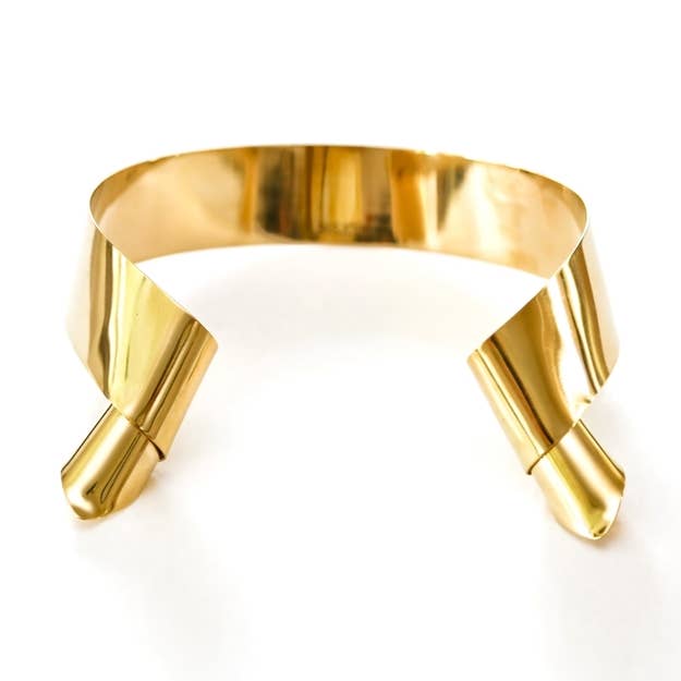 Messing krøllet moderne rullet krave halskæde for engroshandel hos Bisjoux