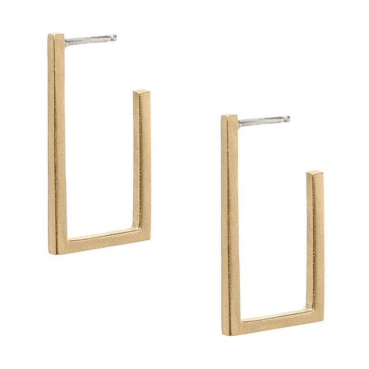 Short Open Rectangle Earrings - Bronze for wholesale by Cielomar Jewelry