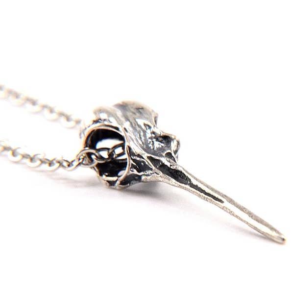 Hummingbird Skull Necklace - Sterling Silver for wholesale by Moon Raven Designs