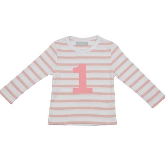 Camiseta número 1 rosa e branca empoeirada por atacado de Bob & Blossom (US Duties Paid)