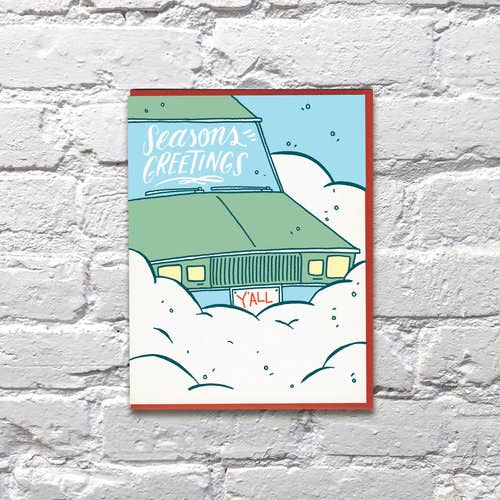 Bench Pressed - Wholesale Christmas Card - Snowy Car Holiday Christmas Winter Card0