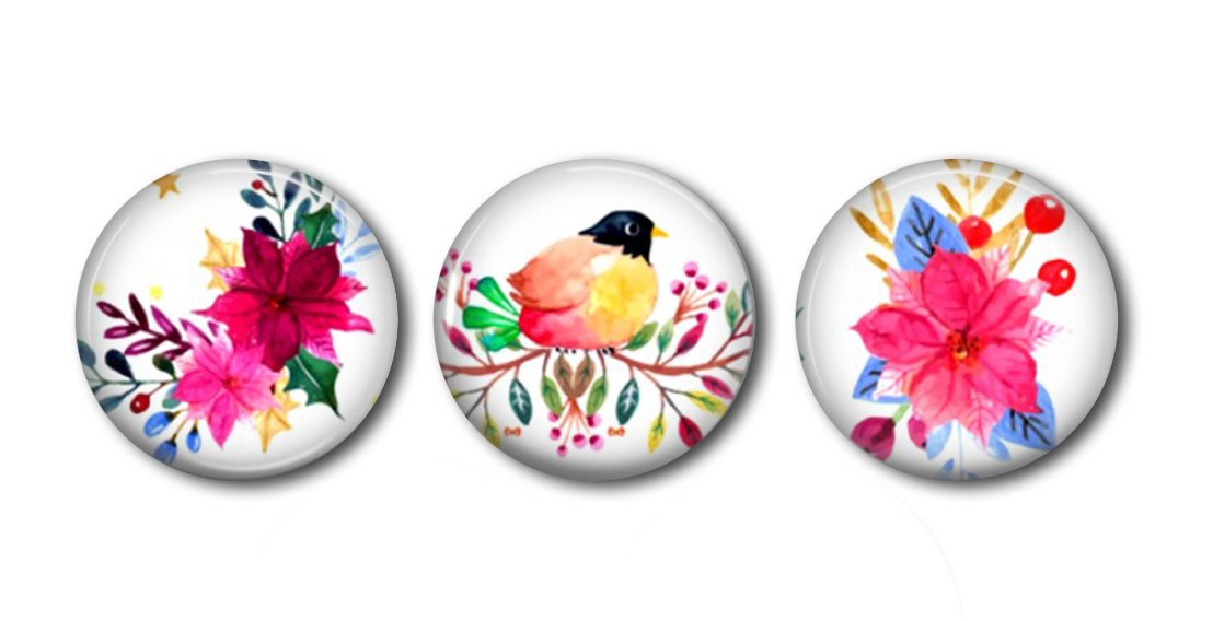 Say It in A Snap Jewelry - Wholesale Jewelry Set - Christmas Holiday Bird Poinsettia Water Holiday - Set of 30