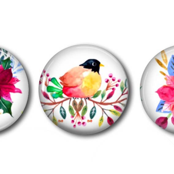 Say It in A Snap Jewelry - Wholesale Jewelry Set - Christmas Holiday Bird Poinsettia Water Holiday - Set of 3