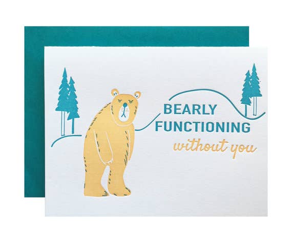 Violet Press – wholesale Love card – Bearly Functioning0