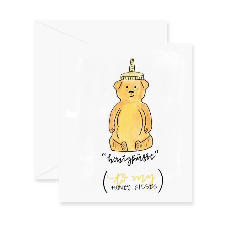 Honey Kisses Greeting Card (Lost in Translation) for wholesale by Fresh Out of Ink