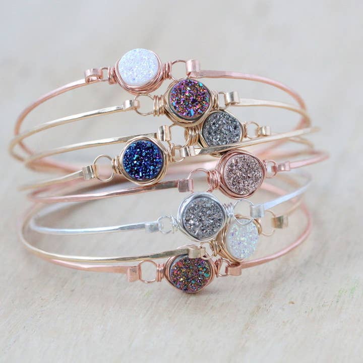 Saressa Designs - Wholesale Bangle Bracelet - Druzy Stacking Bracelets2