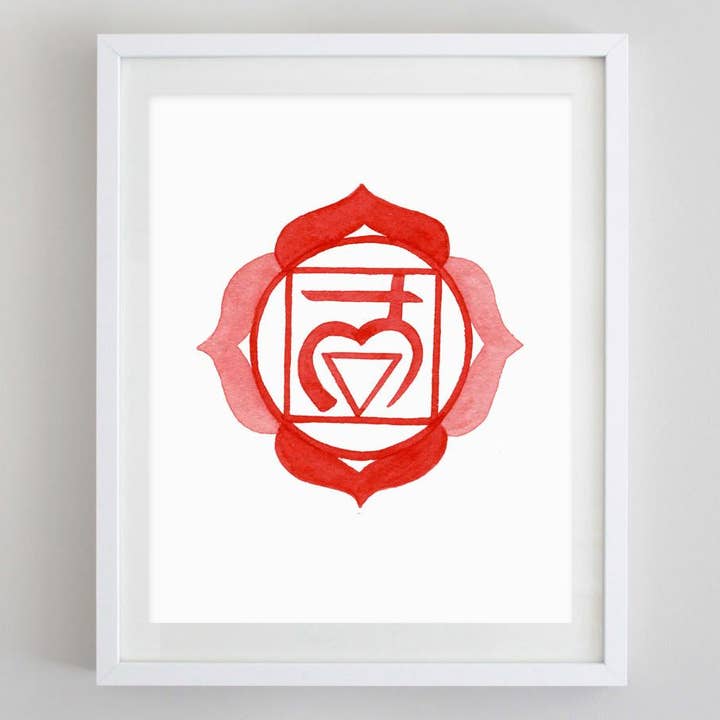 Root Chakra Watercolor Print for wholesale by Carly Rae Studio