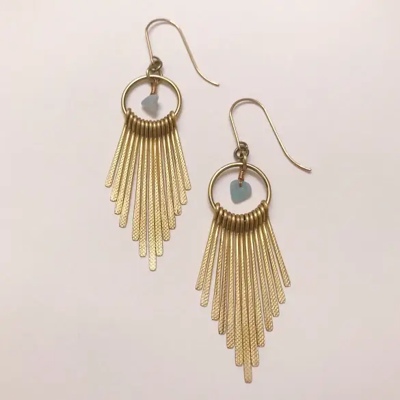 Sophia Louiz - Wholesale Dangle Earrings - Sun Goddess Earrings - Amazonite1
