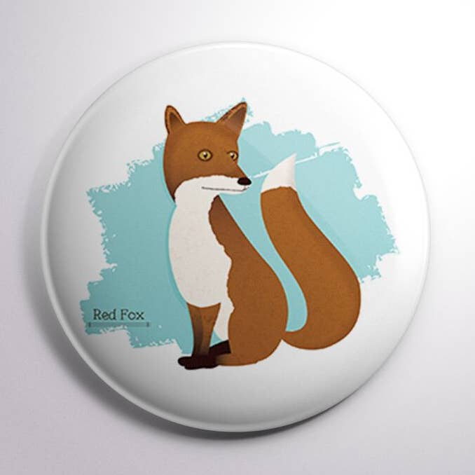 Red Fox Button for wholesale by Pixel & Ink Creative